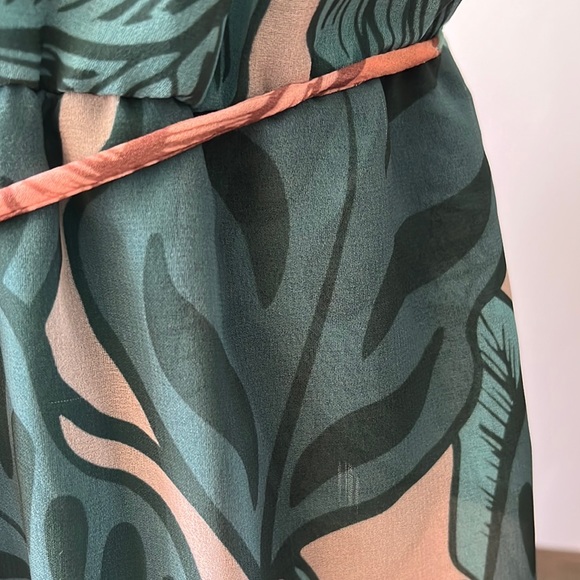 Anthropologie FARM Rio Ruffled Botanical Maxi Dress, Teal/Peach, XS - Picture 11 of 16